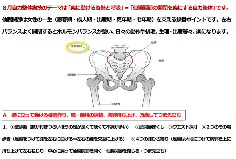 自力整体2020年8月実技