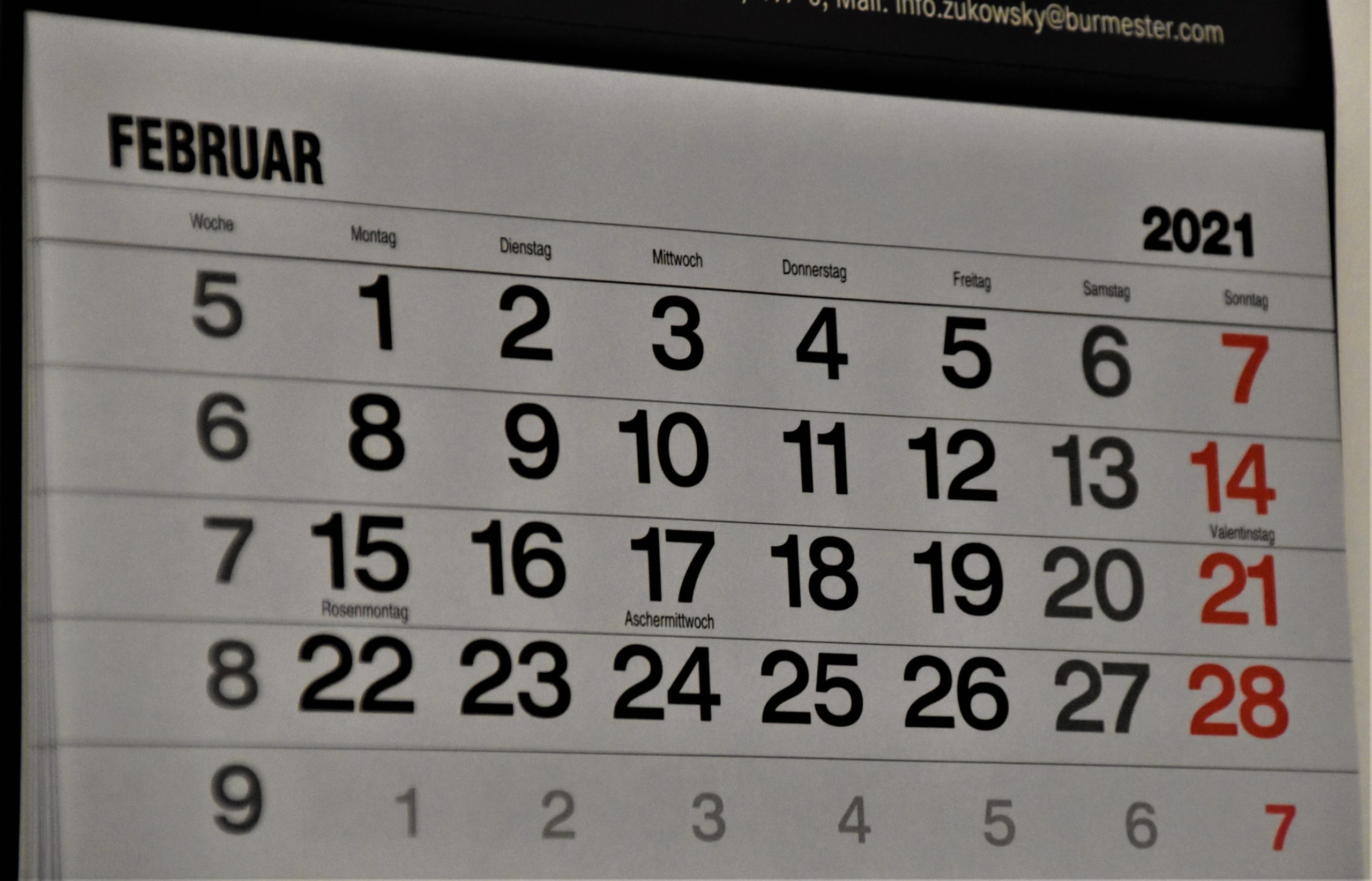 自力整体カレンダー２月