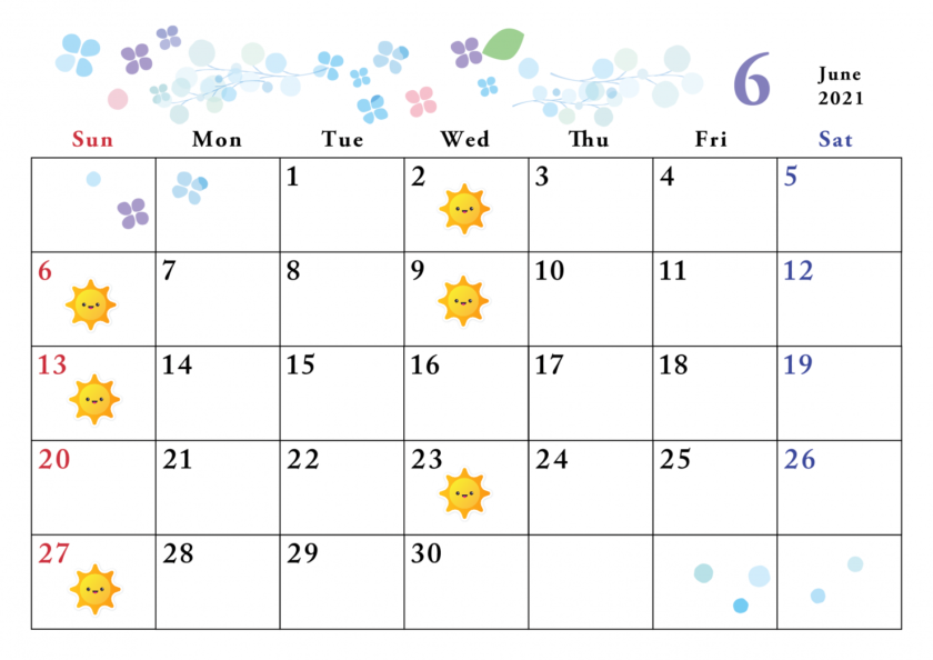 2021年6月の自力整体スケジュール